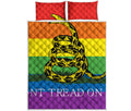 LGBT Rainbow Gadsden Flag Print Quilt Bed Set