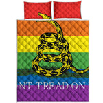 LGBT Rainbow Gadsden Flag Print Quilt Bed Set