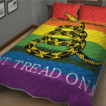 LGBT Rainbow Gadsden Flag Print Quilt Bed Set