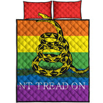 LGBT Rainbow Gadsden Flag Print Quilt Bed Set
