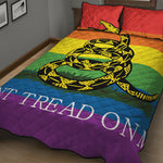 LGBT Rainbow Gadsden Flag Print Quilt Bed Set