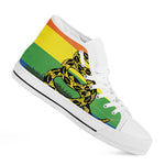 LGBT Rainbow Gadsden Flag Print White High Top Shoes