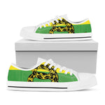 LGBT Rainbow Gadsden Flag Print White Low Top Shoes