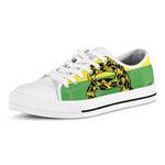 LGBT Rainbow Gadsden Flag Print White Low Top Shoes