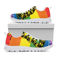 LGBT Rainbow Gadsden Flag Print White Running Shoes