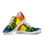 LGBT Rainbow Gadsden Flag Print White Sneakers