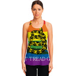 LGBT Rainbow Gadsden Flag Print Women's Racerback Tank Top