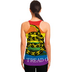LGBT Rainbow Gadsden Flag Print Women's Racerback Tank Top
