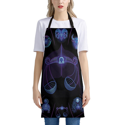 Libra And Astrological Signs Print Apron