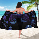Libra And Astrological Signs Print Beach Sarong Wrap