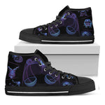 Libra And Astrological Signs Print Black High Top Shoes