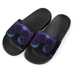 Libra And Astrological Signs Print Black Slide Sandals