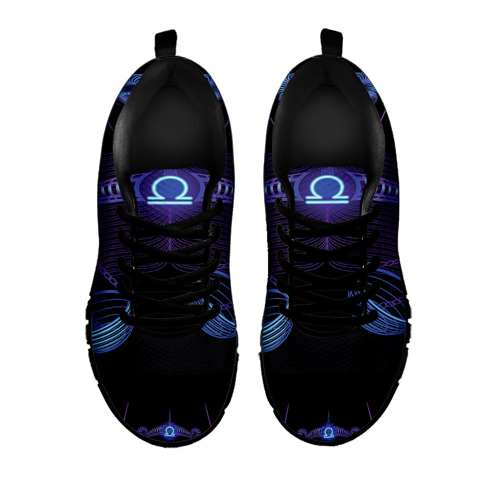 Libra And Astrological Signs Print Black Sneakers