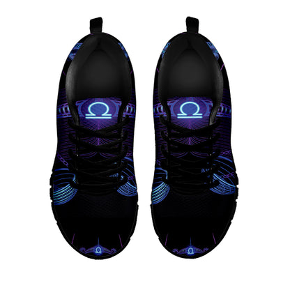 Libra And Astrological Signs Print Black Sneakers