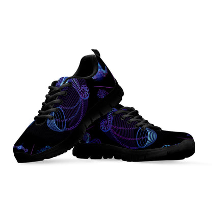 Libra And Astrological Signs Print Black Sneakers