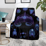 Libra And Astrological Signs Print Blanket