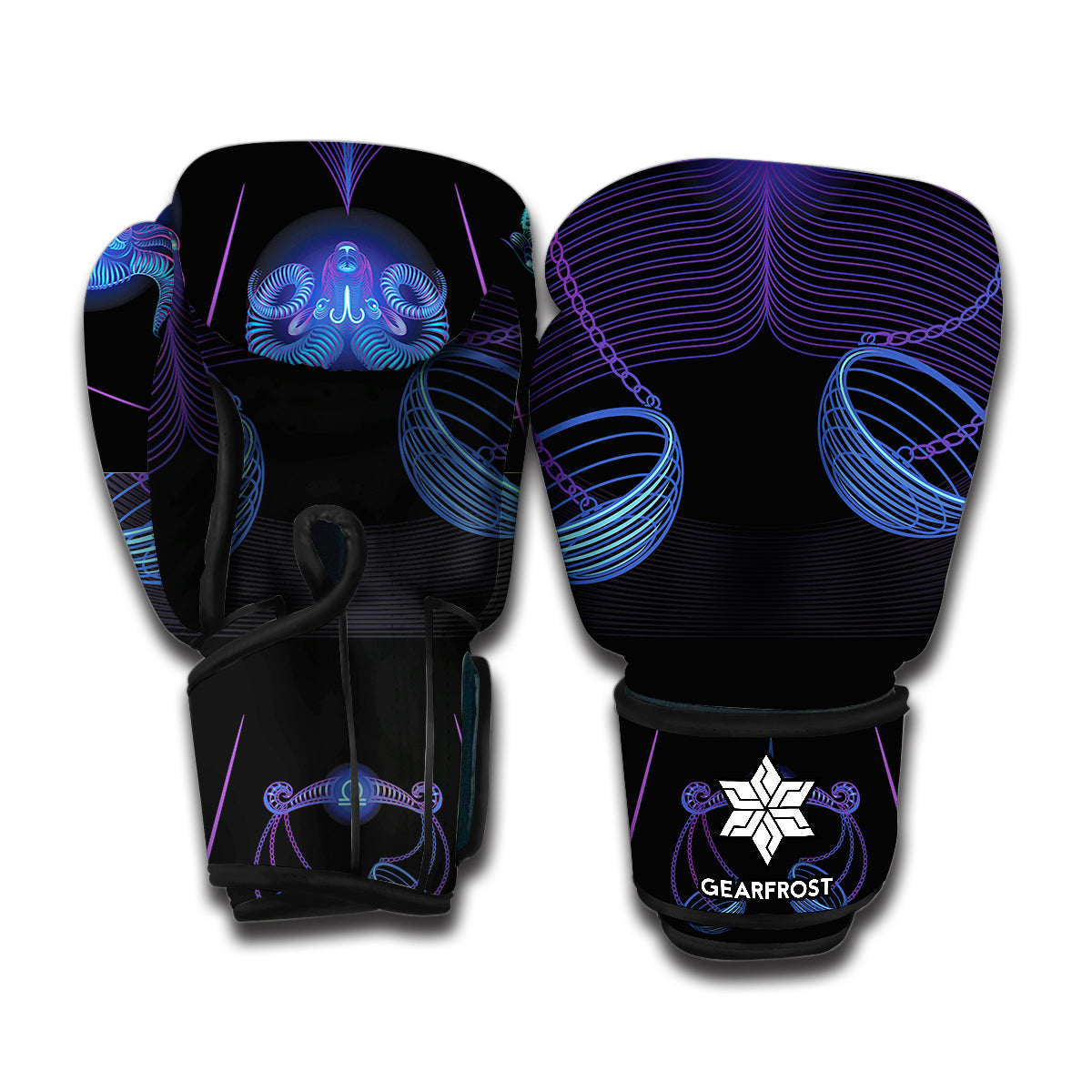 Libra And Astrological Signs Print Boxing Gloves