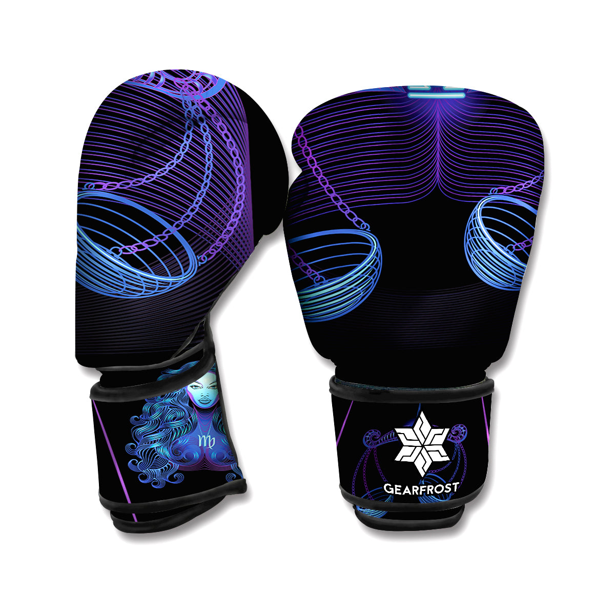 Libra And Astrological Signs Print Boxing Gloves