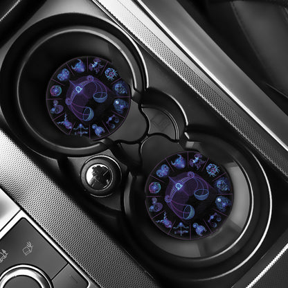 Libra And Astrological Signs Print Car Coasters