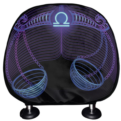 Libra And Astrological Signs Print Car Headrest Covers