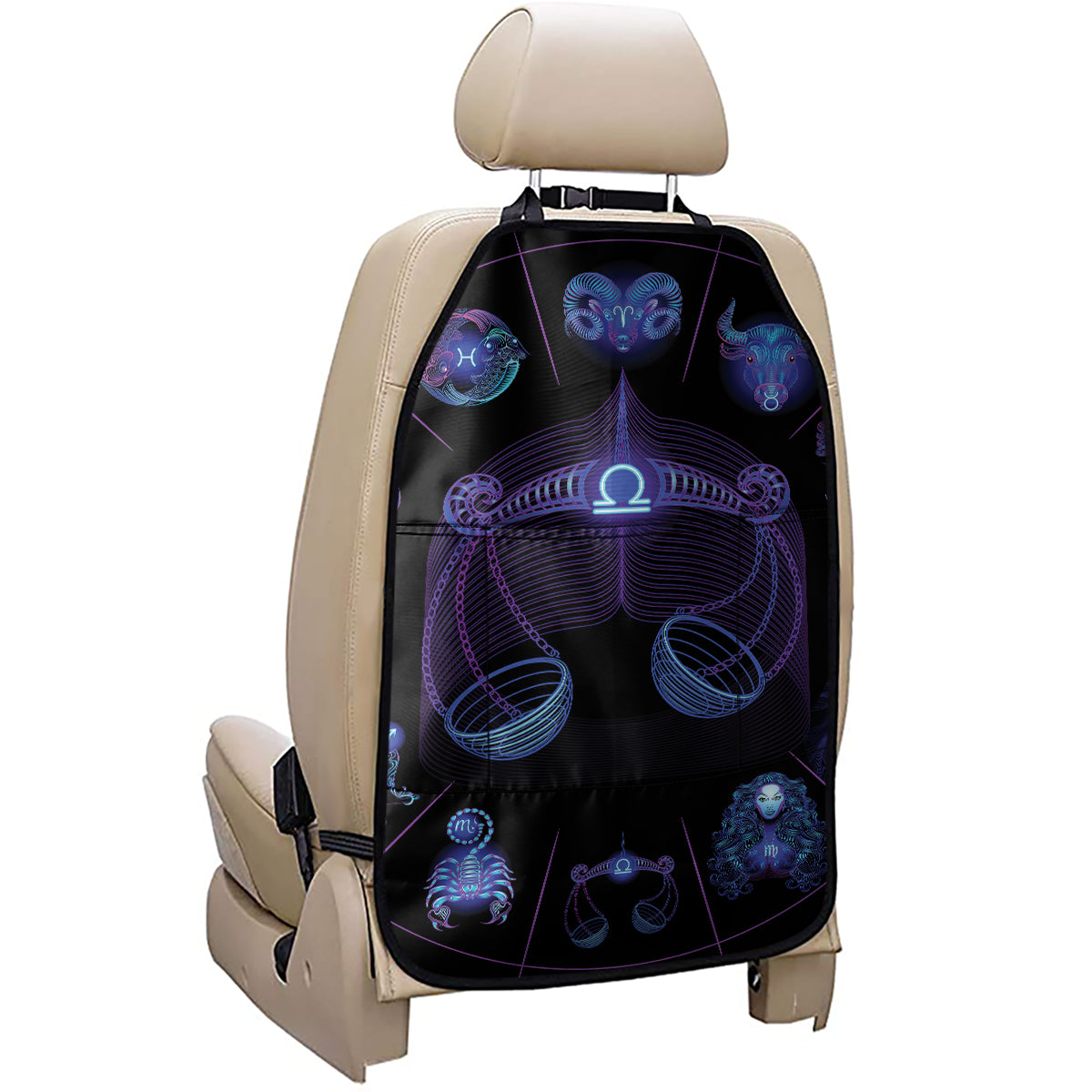 Libra And Astrological Signs Print Car Seat Organizers