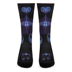 Libra And Astrological Signs Print Crew Socks