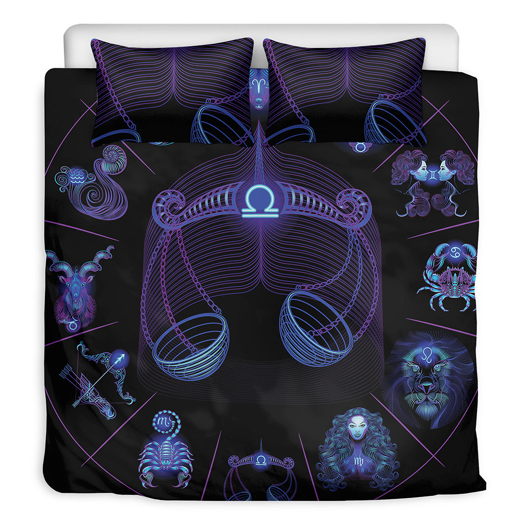Libra And Astrological Signs Print Duvet Cover Bedding Set