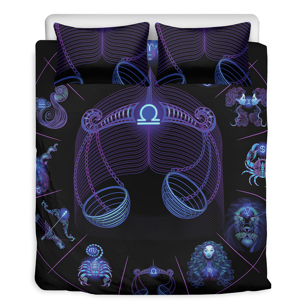 Libra And Astrological Signs Print Duvet Cover Bedding Set