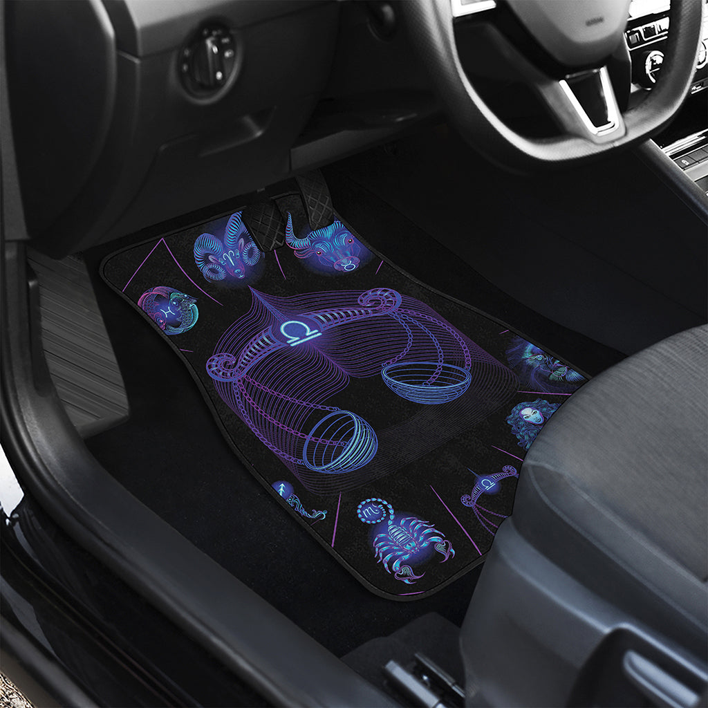 Libra And Astrological Signs Print Front and Back Car Floor Mats