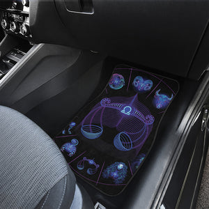 Libra And Astrological Signs Print Front and Back Car Floor Mats