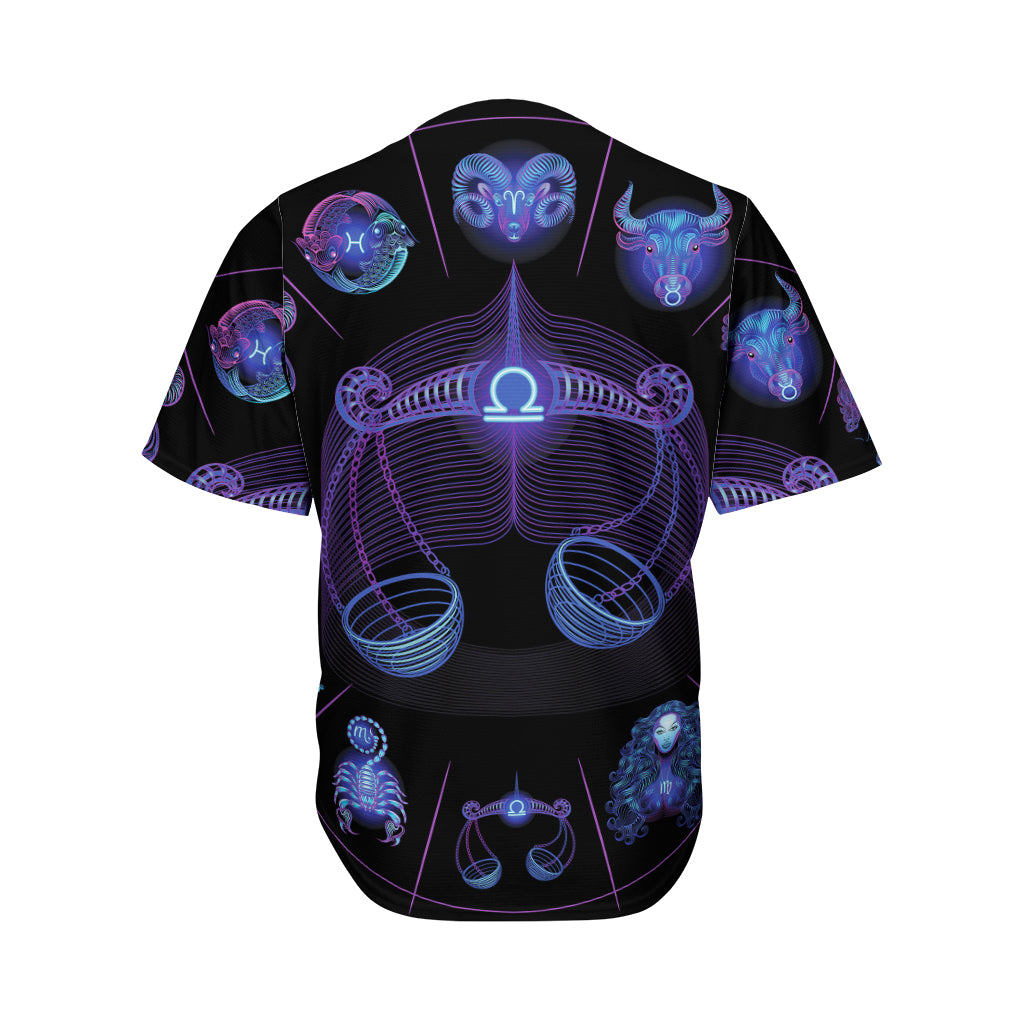 Libra And Astrological Signs Print Men's Baseball Jersey