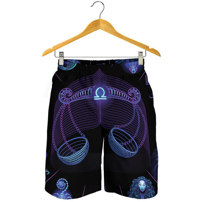 Libra And Astrological Signs Print Men's Shorts