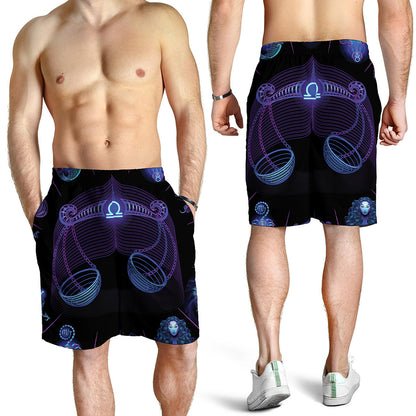 Libra And Astrological Signs Print Men's Shorts