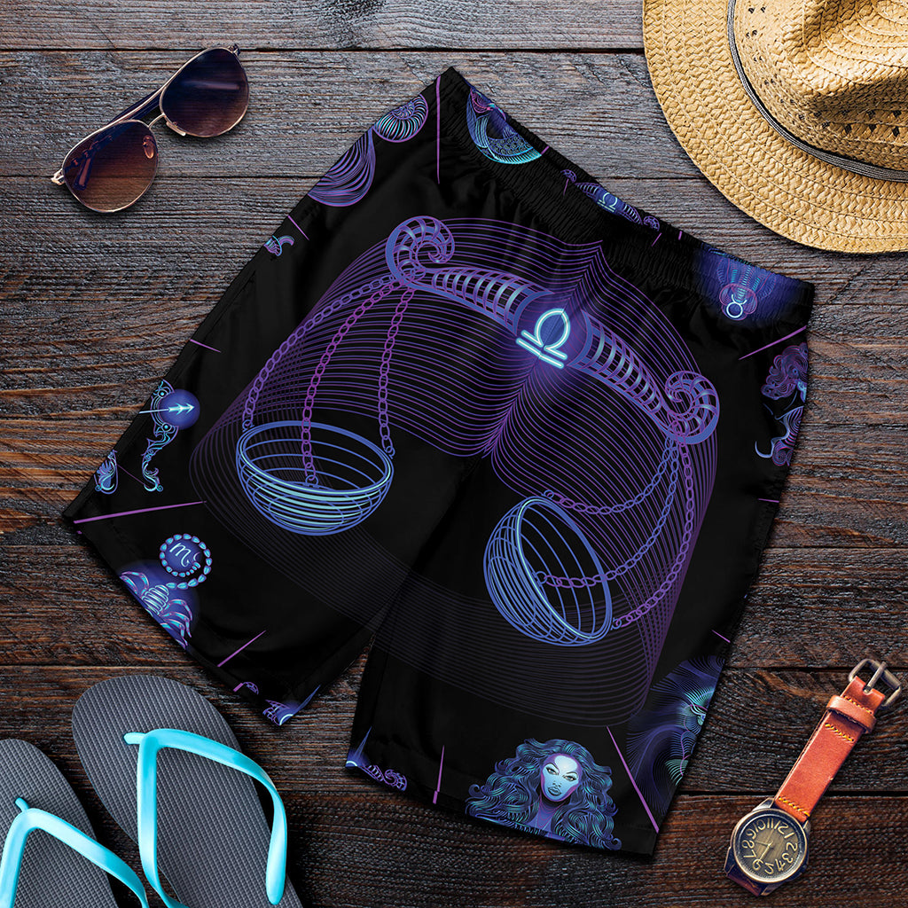 Libra And Astrological Signs Print Men's Shorts