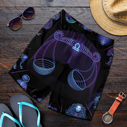 Libra And Astrological Signs Print Men's Shorts