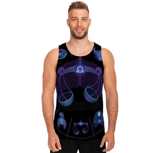 Libra And Astrological Signs Print Men's Tank Top