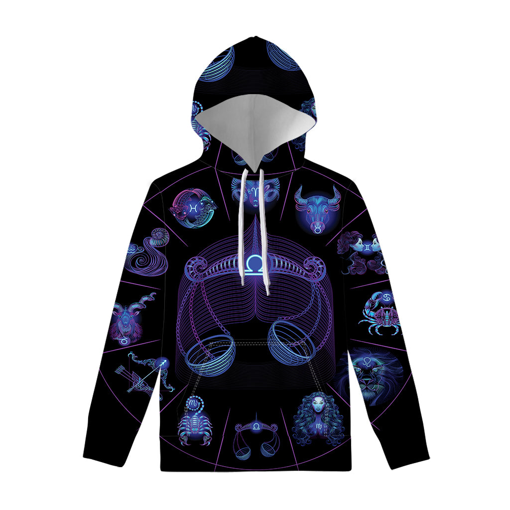 Libra And Astrological Signs Print Pullover Hoodie