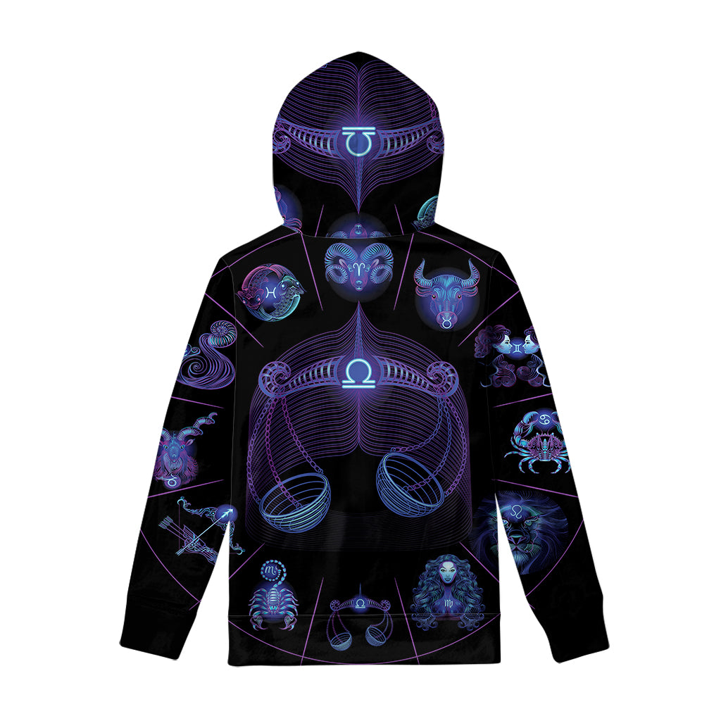 Libra And Astrological Signs Print Pullover Hoodie