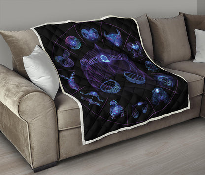 Libra And Astrological Signs Print Quilt