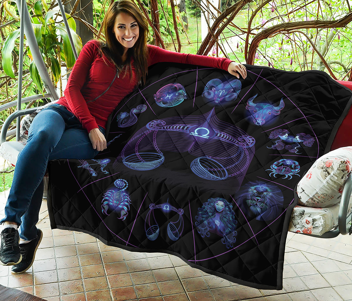 Libra And Astrological Signs Print Quilt
