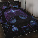 Libra And Astrological Signs Print Quilt Bed Set