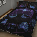 Libra And Astrological Signs Print Quilt Bed Set