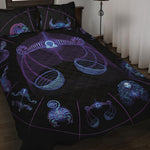 Libra And Astrological Signs Print Quilt Bed Set