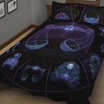 Libra And Astrological Signs Print Quilt Bed Set