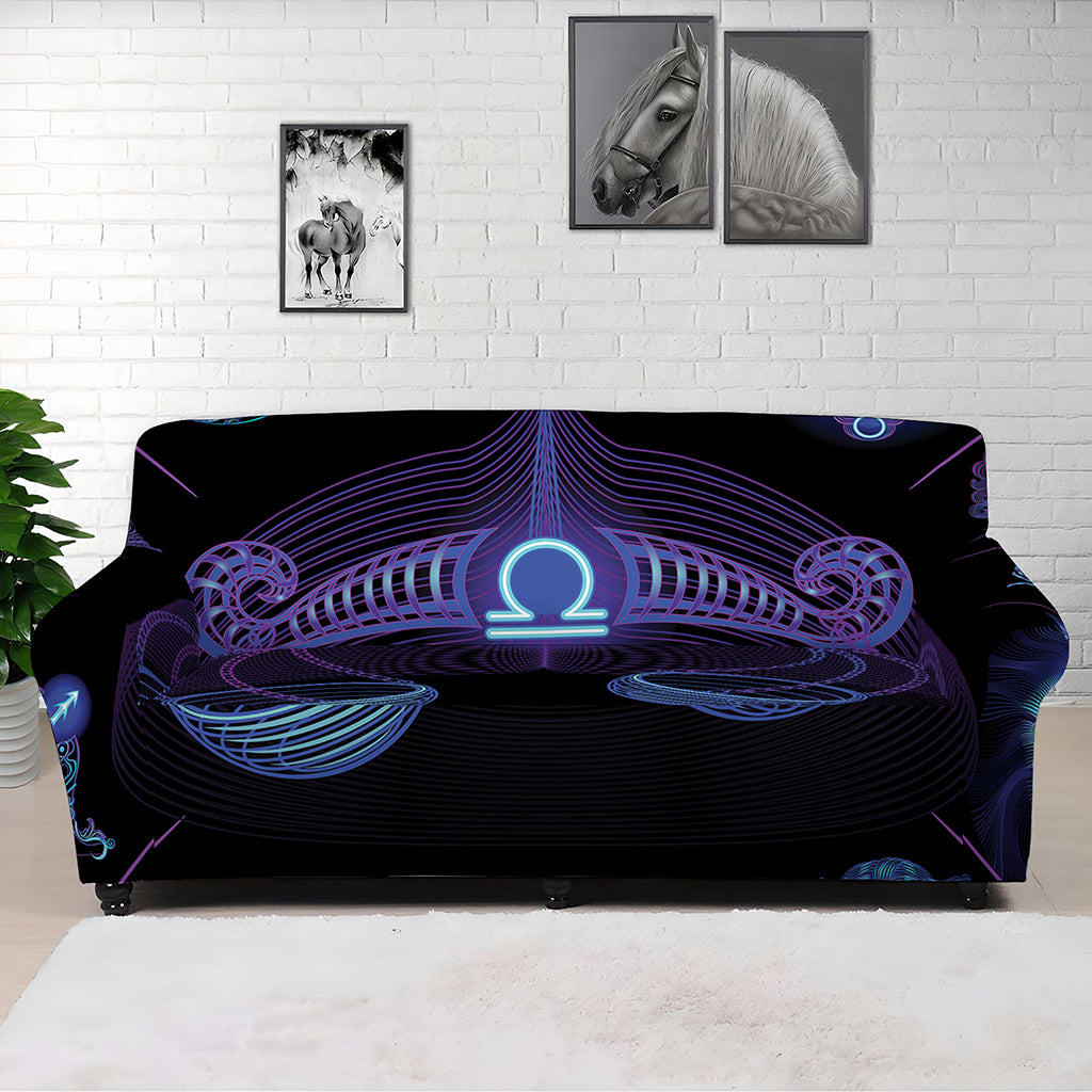 Libra And Astrological Signs Print Sofa Cover