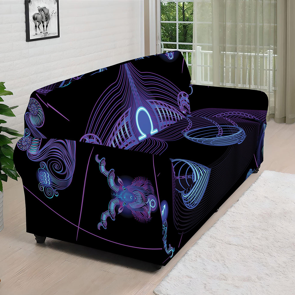 Libra And Astrological Signs Print Sofa Cover