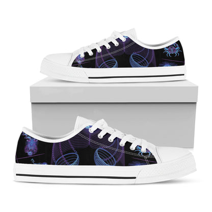 Libra And Astrological Signs Print White Low Top Shoes