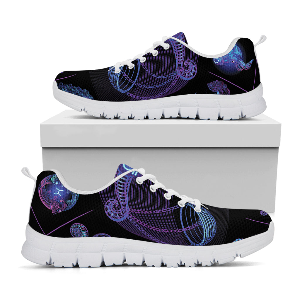 Libra And Astrological Signs Print White Sneakers