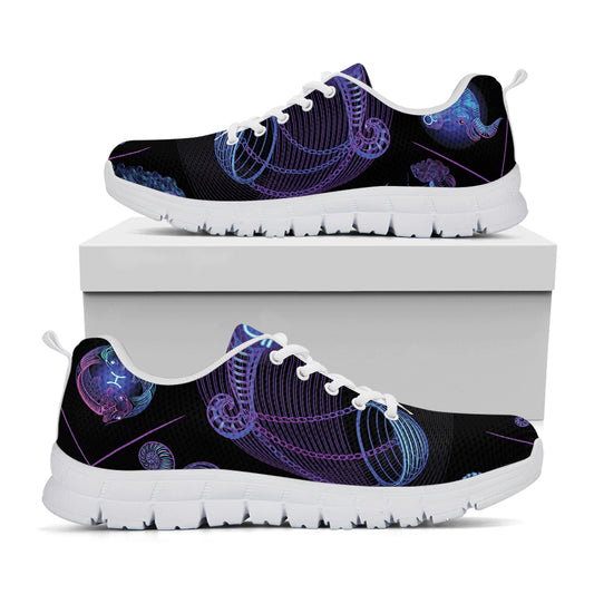 Libra And Astrological Signs Print White Sneakers