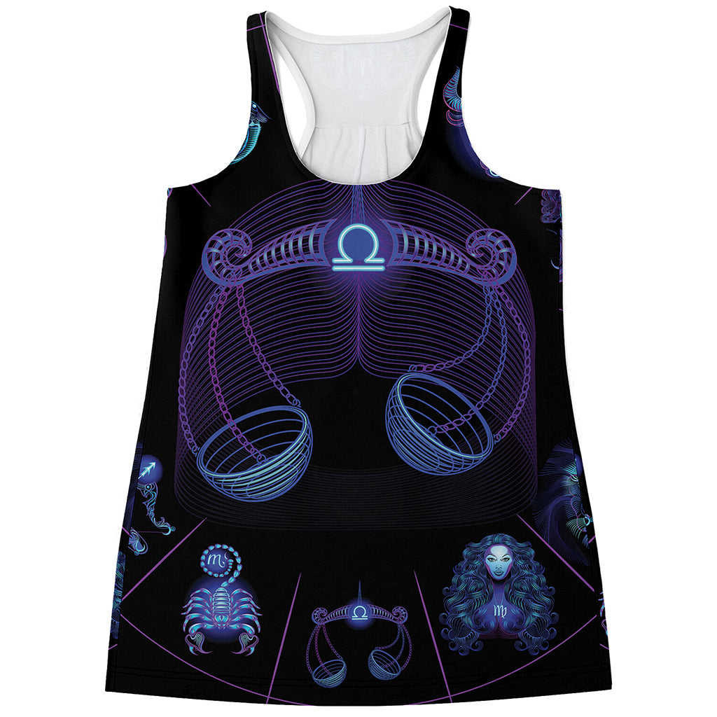 Libra And Astrological Signs Print Women's Racerback Tank Top